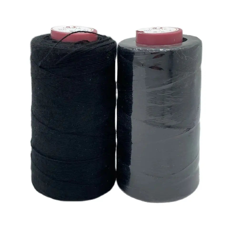 1 rouleau de fil de coton noir pour tissage de cheveux, avec cadeau, 1 aiguille incurvée C de 6.5cm