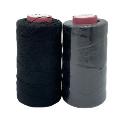 1 rouleau de fil de coton noir pour tissage de cheveux, avec cadeau, 1 aiguille incurvée C de 6.5cm
