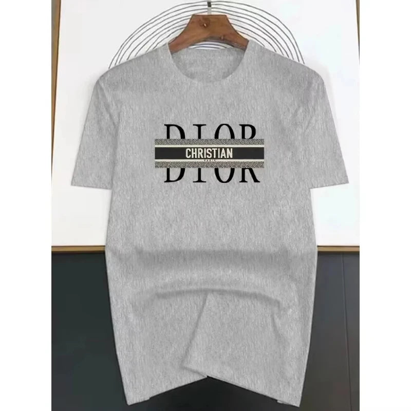 T-shirt à manches courtes pour hommes, mode d'été, Style minimaliste basique, motif imprimé, T-shirt haut de gamme décontracté pour femmes