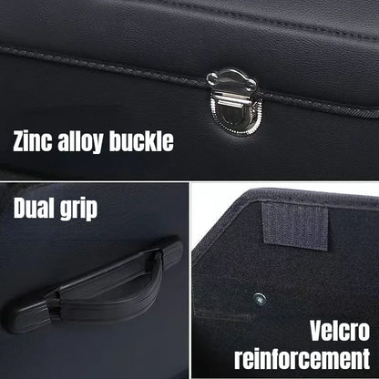 Organisateur de coffre de voiture et rangement Suv, coffre pliable en Faux cuir, multi-compartiments réglable, boîte de rangement d'épicerie automatique