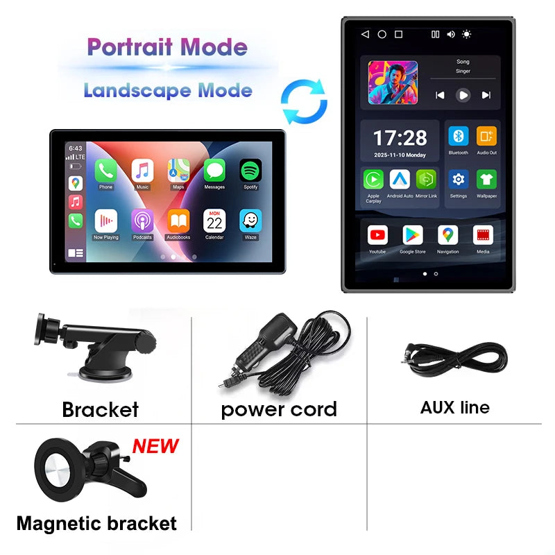 Autoradio Android 13 9 pouces, lecteur vidéo multimédia, 4 go + 64 go, sans fil, Carplay, Android Auto, Navigation GPS, écran Intelligent pour voiture