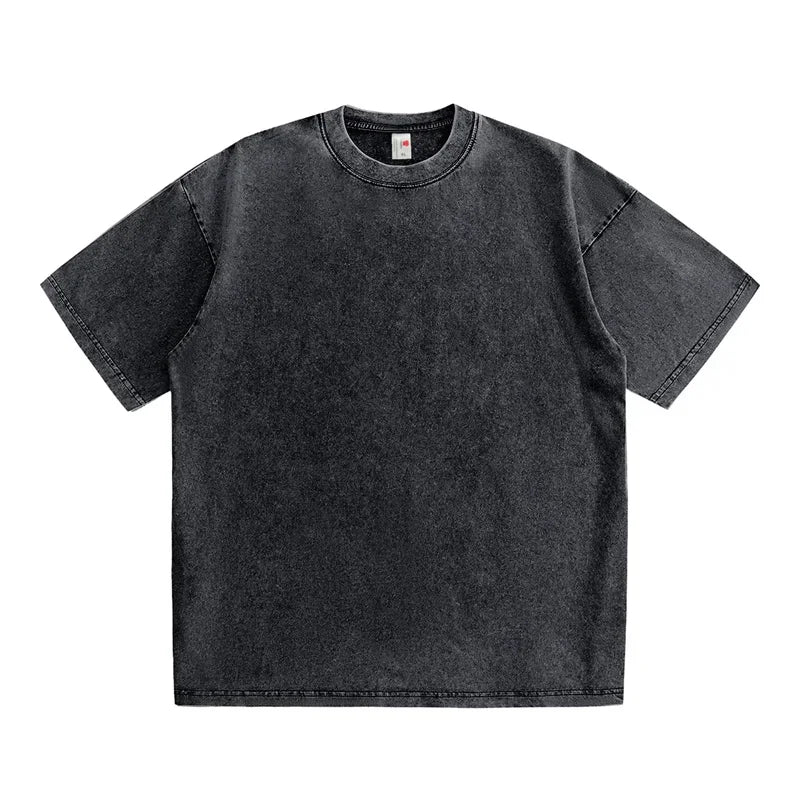 230G coton américain grande taille t-shirts hommes été Vintage vêtements lavé t-shirts décontracté à manches courtes basique hommes hauts