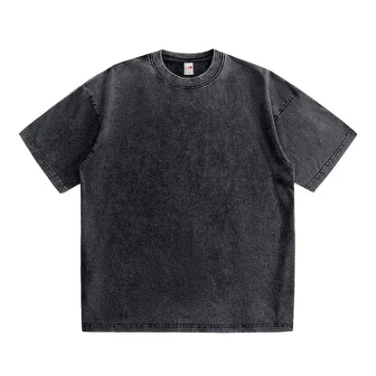 230G coton américain grande taille t-shirts hommes été Vintage vêtements lavé t-shirts décontracté à manches courtes basique hommes hauts
