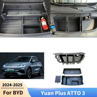Pour BYD Yuan Plus ATTO 3 coffre de voiture stockage avec couvercle coffre déflecteur boîte de remplissage boîte de rangement Invisible accessoires de Modification de voiture