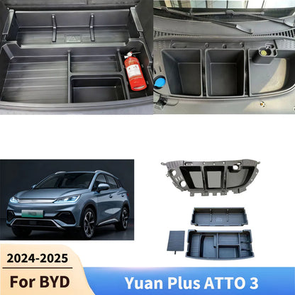 Pour BYD Yuan Plus ATTO 3 coffre de voiture stockage avec couvercle coffre déflecteur boîte de remplissage boîte de rangement Invisible accessoires de Modification de voiture
