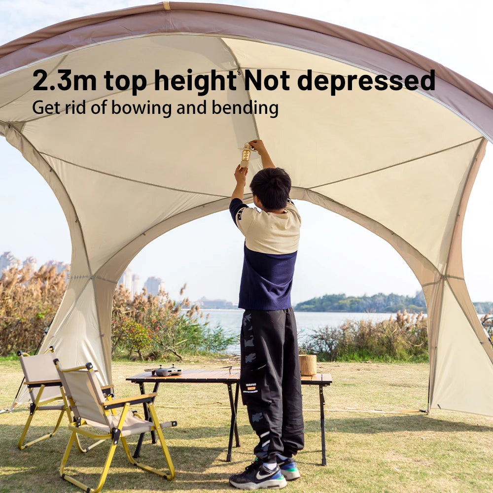 Tente dôme extra large Sonuto, gazebo de camping pop-up avec moustiquaire, protection solaire imperméable, pavillon pour fête en plein air