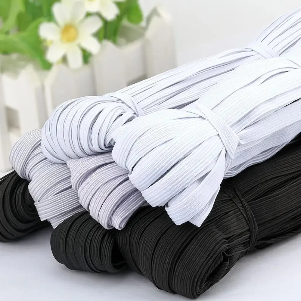 Bandes élastiques plates blanches/noires, 3/4/5/6/8/10MM, bande élastique pour vêtements de mariage, pour bricolage, couture, corde extensible