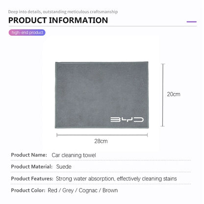 Serviette de voiture en microfibre, chiffon de nettoyage Super absorbant pour BYD Tang F3 E6 Atto3 Yuan Plus Song Max F0 G3 I3 Ea1 Dmi 2din S7