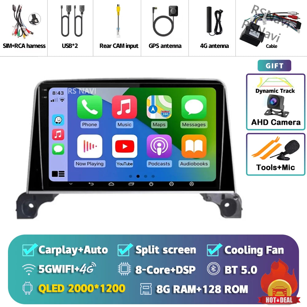 Android 15 Carplay Auto 2K écran autoradio multimédia lecteur vidéo pour Peugeot 5008 4008 3008 2017 - 2020 2din Autoradio stéréo