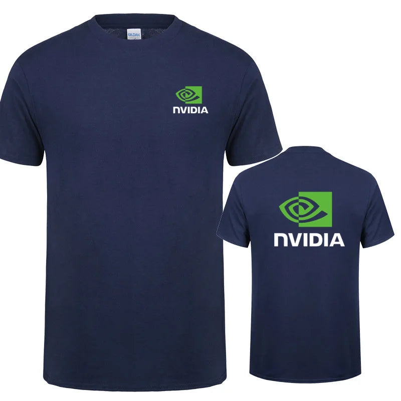 تي شيرت Nvidia رجالي صيفي بأكمام قصيرة قطن Nvidia تي شيرت رجالي كبير الحجم LH-033