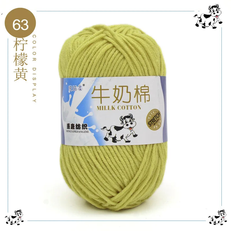 Fil à tricoter en coton au lait, 5 brins, 50g, pour bricolage de sacs de poupée, fil, écharpe, chaussettes