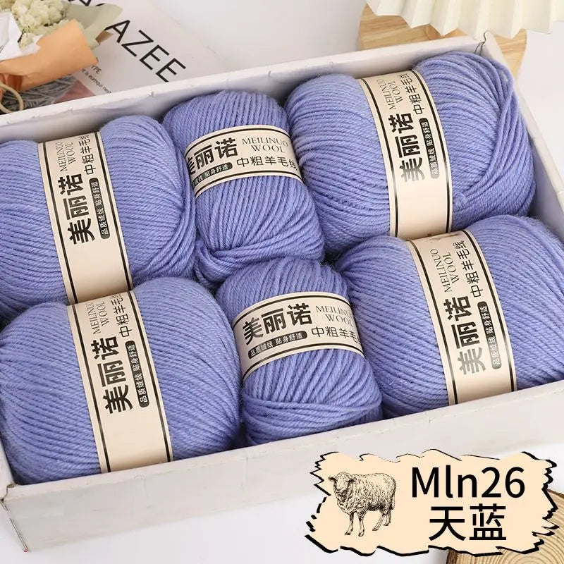 Fil de laine mi-épais pour chaussettes, tricot à la main, pull, pantalon, foulards, vêtements en cachemire mérinos, fil de Crochet doux pour bébé, 500 g/ensemble