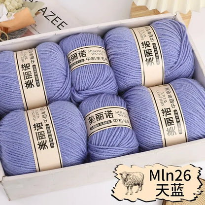 Fil de laine mi-épais pour chaussettes, tricot à la main, pull, pantalon, foulards, vêtements en cachemire mérinos, fil de Crochet doux pour bébé, 500 g/ensemble