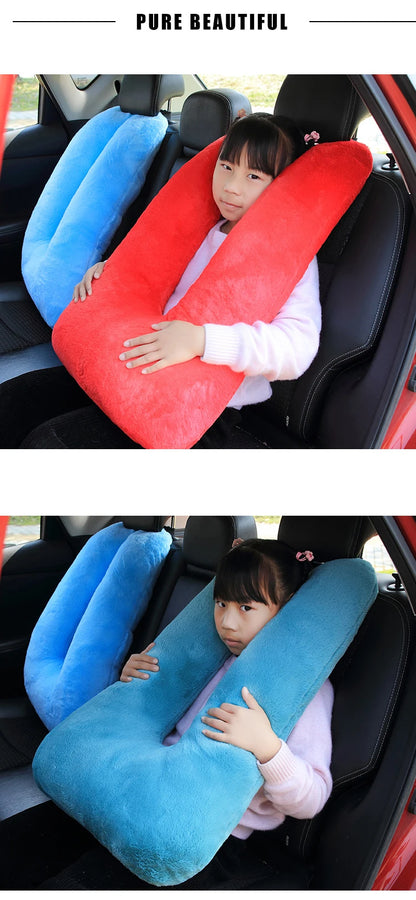 Oreiller de voiture ceintures de sécurité oreillers couverture voiture enfants voyage oreillers de couchage ceinture de sécurité automatique coussin en peluche épaulière Animal mignon