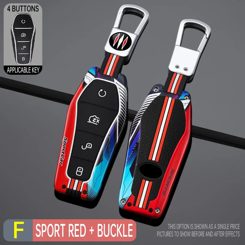 Porte-clés de voiture en alliage de Zinc, pour BYD Han Ev Tang Dm/Qin PLUS/Song Pro/MAX/Yuan Dolphin E2, coque de protection de décoration de clé de voiture