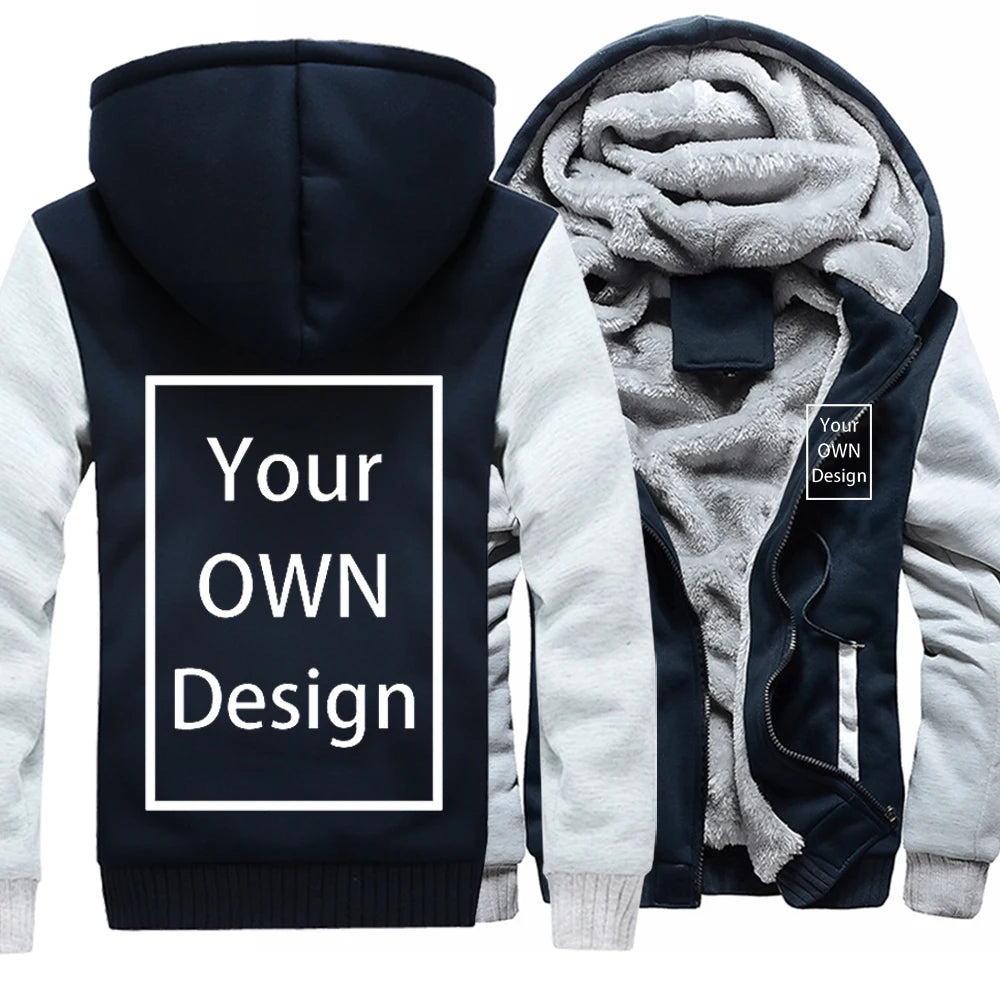 Votre propre Design marque Logo/image personnalisé hommes femmes bricolage hiver épais sweat à capuche décontracté vêtements à capuche 24 couleurs manteau ample