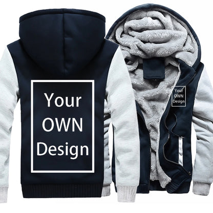 Votre propre Design marque Logo/image personnalisé hommes femmes bricolage hiver épais sweat à capuche décontracté vêtements à capuche 24 couleurs manteau ample