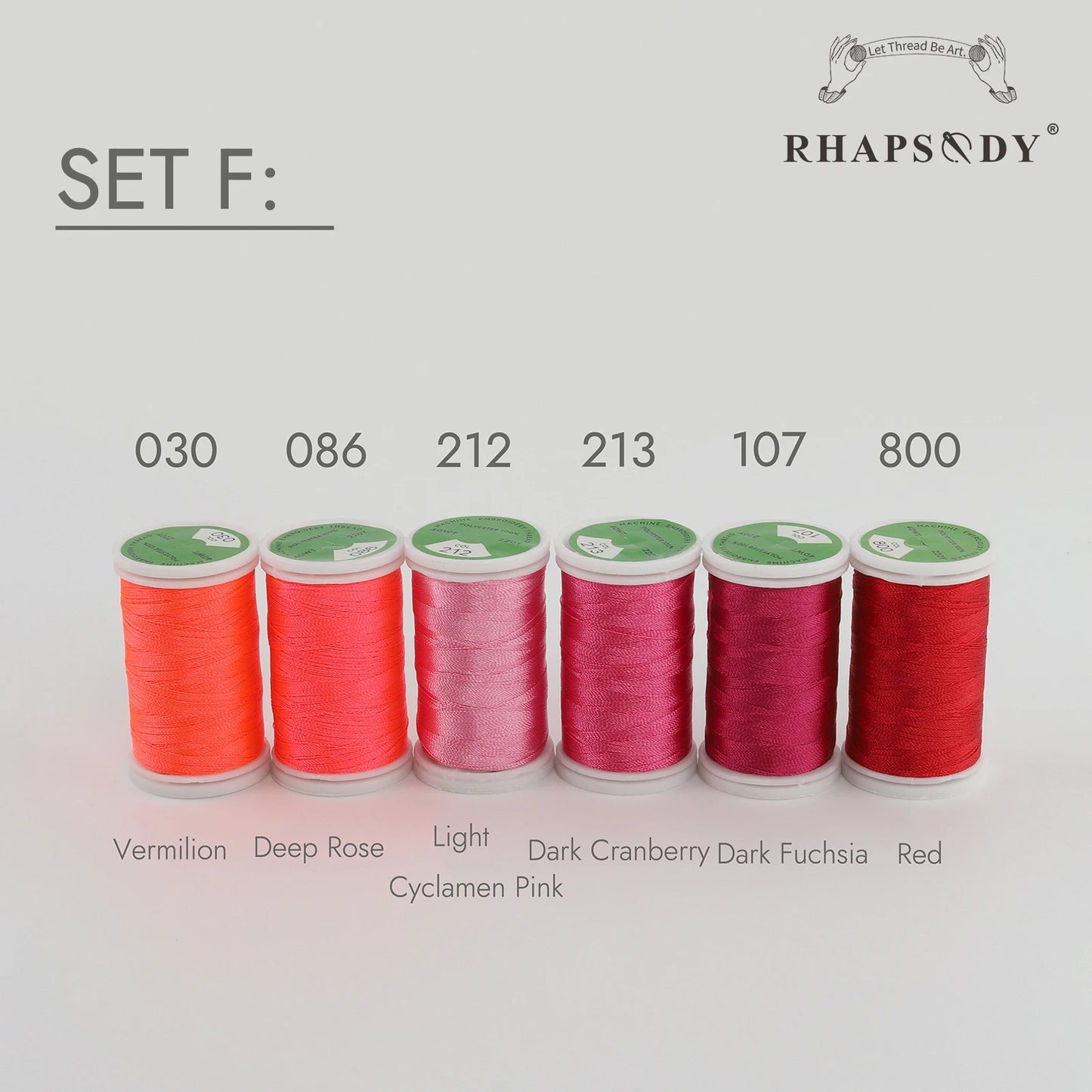 Rhapsody 6/60 ensemble de couleurs frère fil à broder en Polyester de qualité supérieure 200M (220Y) chaque bobine frère Babylock Janome Singer Hom