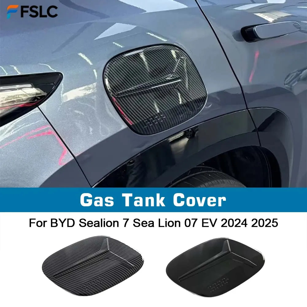 ⭐ حقيقي ⭐ غطاء خزان تعبئة وقود السيارة لسيارة BYD Sealion 7 Sea Lion 07 EV 2024 2025 غطاء ABS غطاء خزان وقود وغاز وزيت للزينة