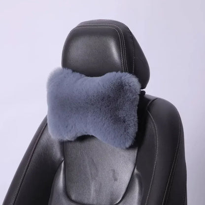 Appui-tête de cou de voiture d'hiver, oreiller doux pour siège de voiture, oreiller respirant en peluche, Support de tête et de cou, oreiller de sommeil, accessoires de voiture
