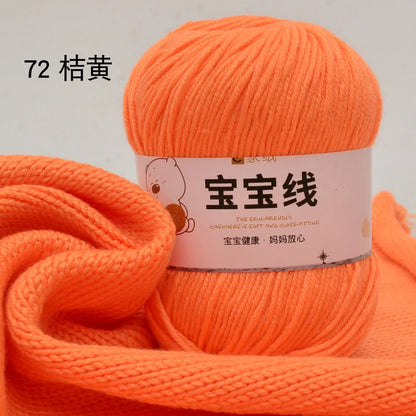Fil spécifique pour bébé 50g, coton de lait protéiné en soie, fil de matériel de poupée de pull de chapeau tissé à la main, doux pour la peau avec une élasticité