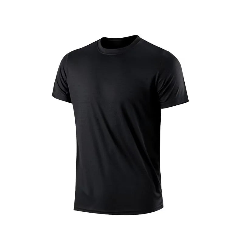 T-Shirt à manches courtes pour hommes, séchage rapide, course à pied, évacuation de l'humidité, col rond, exercice d'entraînement, chemise de Sport, hauts légers