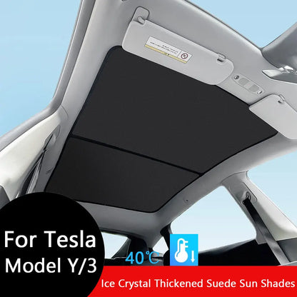 Pare-soleil pour Tesla modèle 3 toit ouvrant Highland 2025 modèle Y 2020-25 boucle en tissu de glace pare-soleil verre avant arrière lucarne accessoire
