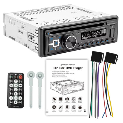ESSGOO Autoradio 1 din autoradio Support CD/VCD/DVD autoradio RDS FM Bluetooth AUX RCA USB TF carte 1Din MP3 lecteur multimédia