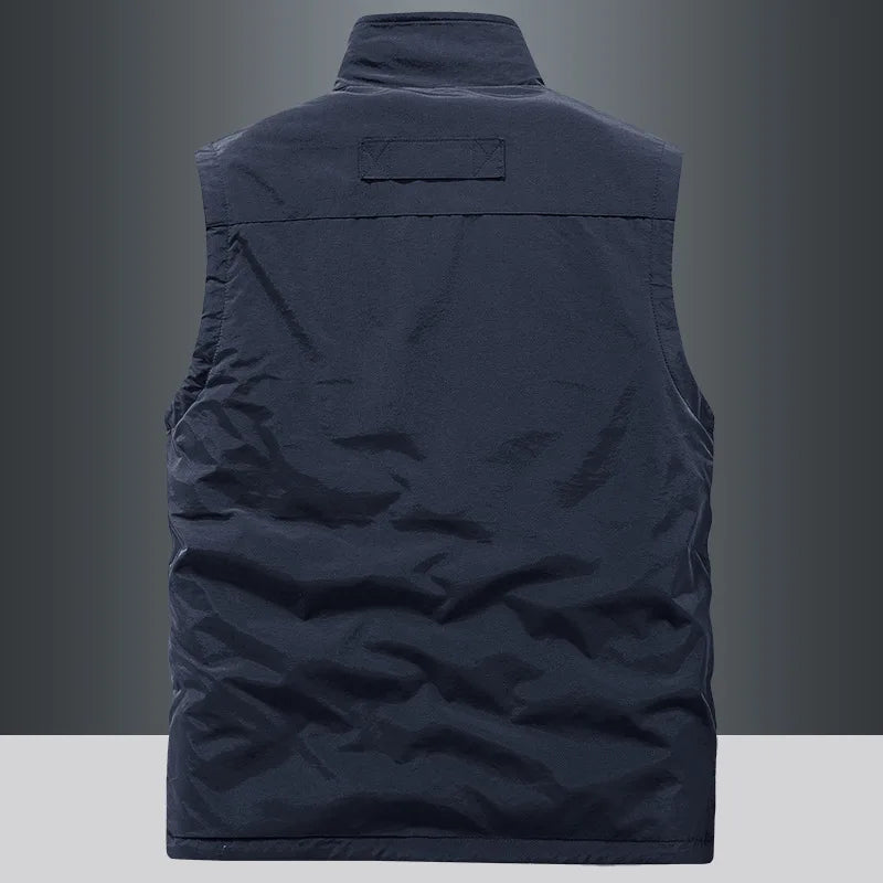Gilets chauds en polaire pour hommes, multi-poches, vestes d'escalade sans manches, gilets Cargo pour porter des deux côtés, 6X, nouvelle collection automne
