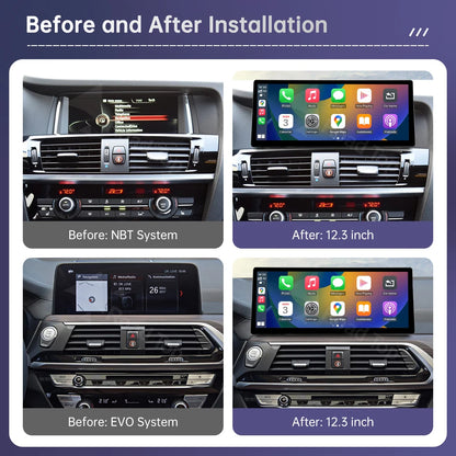 Écran tactile multimédia Ultra fin de 12.3 pouces, pour BMW X3 F25 X4 F26 2011 – 2022, affichage Carplay sans fil, lecteur d'autoradio Android Auto