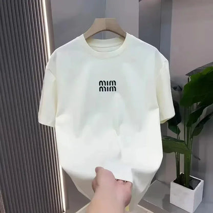 Y2K marée italienne t-shirts été nouveau unisexe surdimensionné lettre impression coton t-shirts de luxe Streetwear Couple correspondant dessus respirants