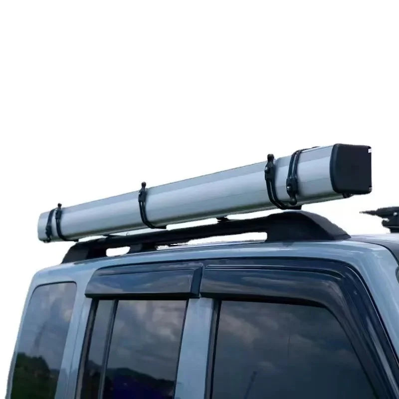 Coque en alliage d'aluminium tout-terrain SUV tente latérale de voiture extérieure pare-soleil auvent en caoutchouc noir tente latérale personnalisée