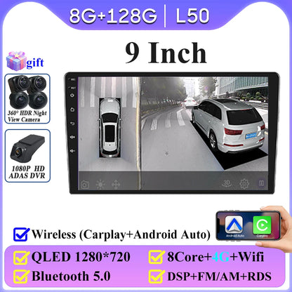 Android 16 universel 9/10 pouces autoradio CarPlay autoradio Android Auto GPS lecteur multimédia 2 DIN WiFi lecteur QLED écran BT
