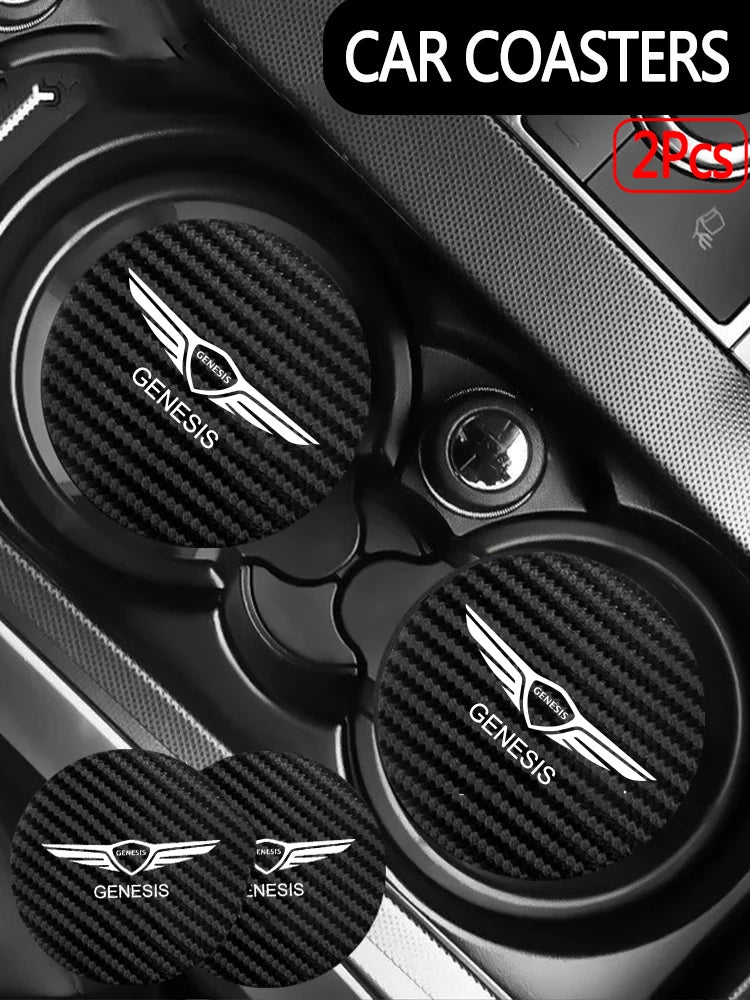 Tapis antidérapant pour fente de tasse de voiture, 2 pièces, accessoires automobiles pour Genesis G80 GV70 GV80 GV60 G70 Essentia Neolun G90 GV90 X