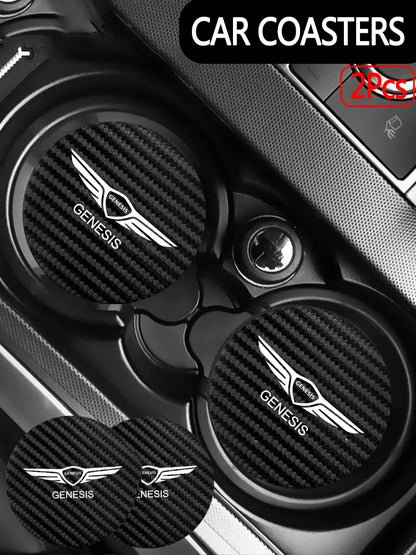 Tapis antidérapant pour fente de tasse de voiture, 2 pièces, accessoires automobiles pour Genesis G80 GV70 GV80 GV60 G70 Essentia Neolun G90 GV90 X