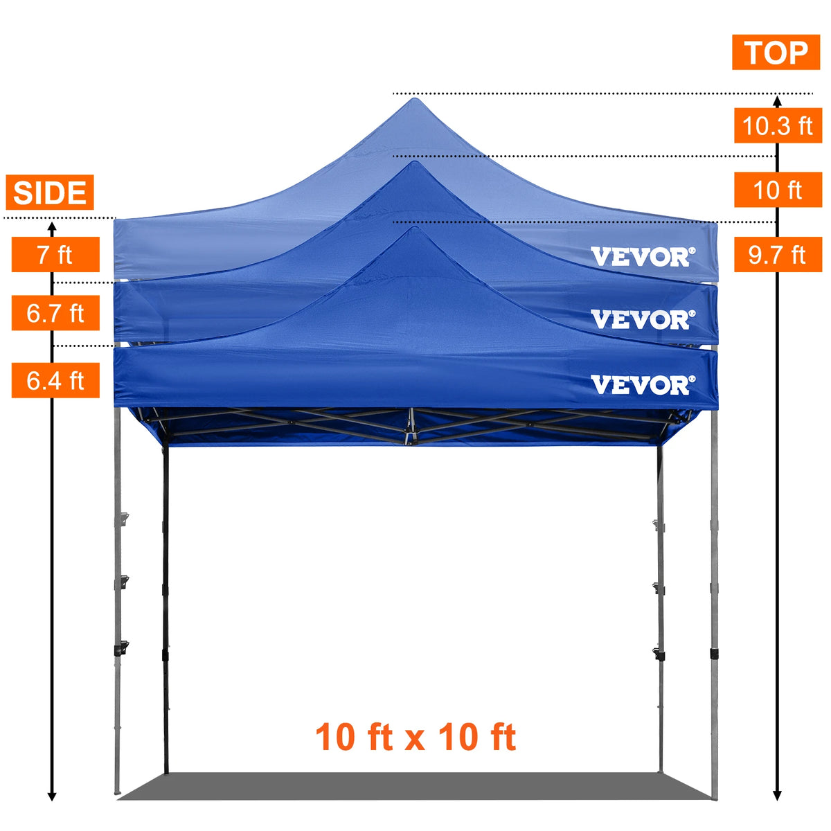 SucceBuy 10x10 Pop Up auvent tente extérieure dix avec parois latérales amovibles et sac à roulettes abri portable instantané pour camp de fête
