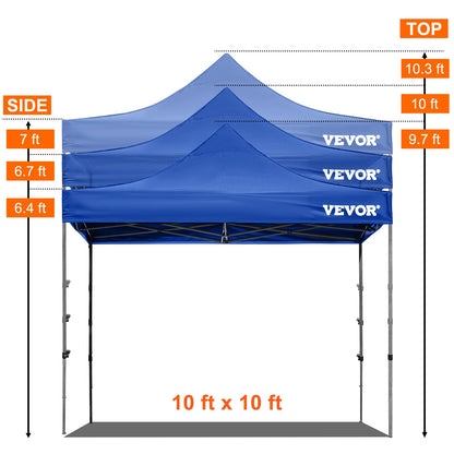 SucceBuy 10x10 Pop Up auvent tente extérieure dix avec parois latérales amovibles et sac à roulettes abri portable instantané pour camp de fête
