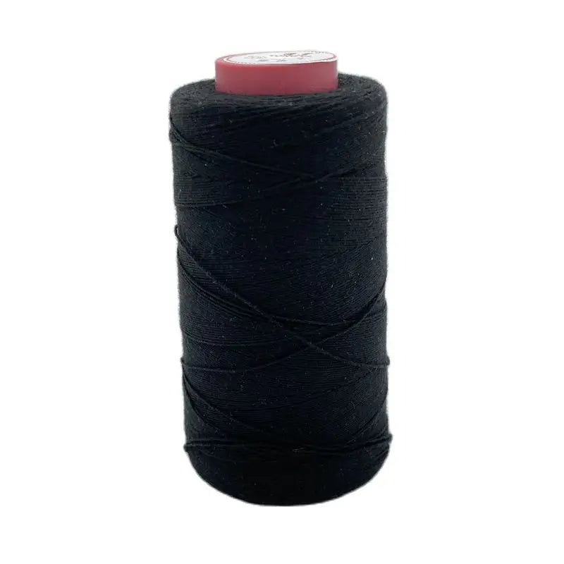 1 rouleau de fil de coton noir pour tissage de cheveux, avec cadeau, 1 aiguille incurvée C de 6.5cm