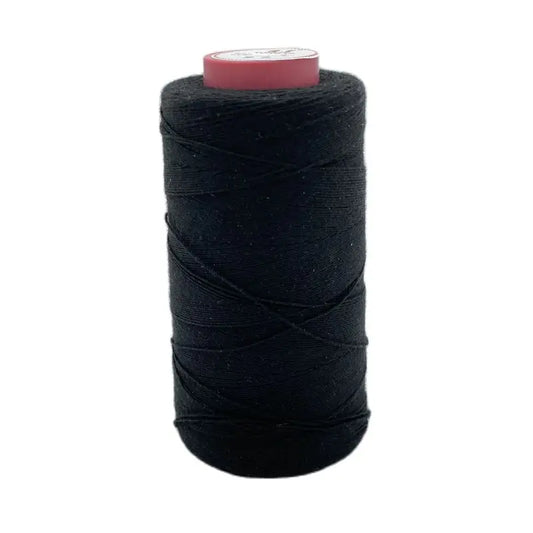 1 rouleau de fil de coton noir pour tissage de cheveux, avec cadeau, 1 aiguille incurvée C de 6.5cm