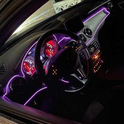 Bande Lumineuse LED Flexible de 5m, Tube de Lumière Froide EL avec USB, Lampe d'Ambiance de Décoration Automobile