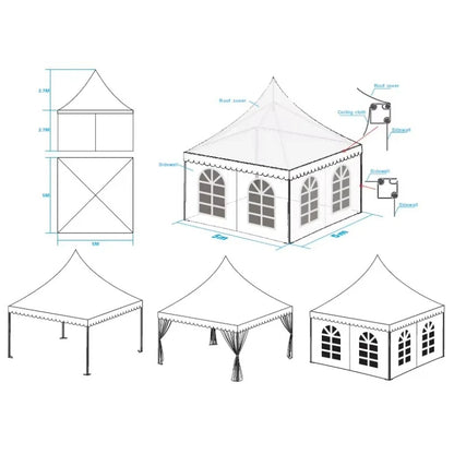 Tentes d'extérieur pour événements en plein air, grande capacité, tentes pour événements 3*3, 4*4, 6*6, 10*10, tentes de mariage