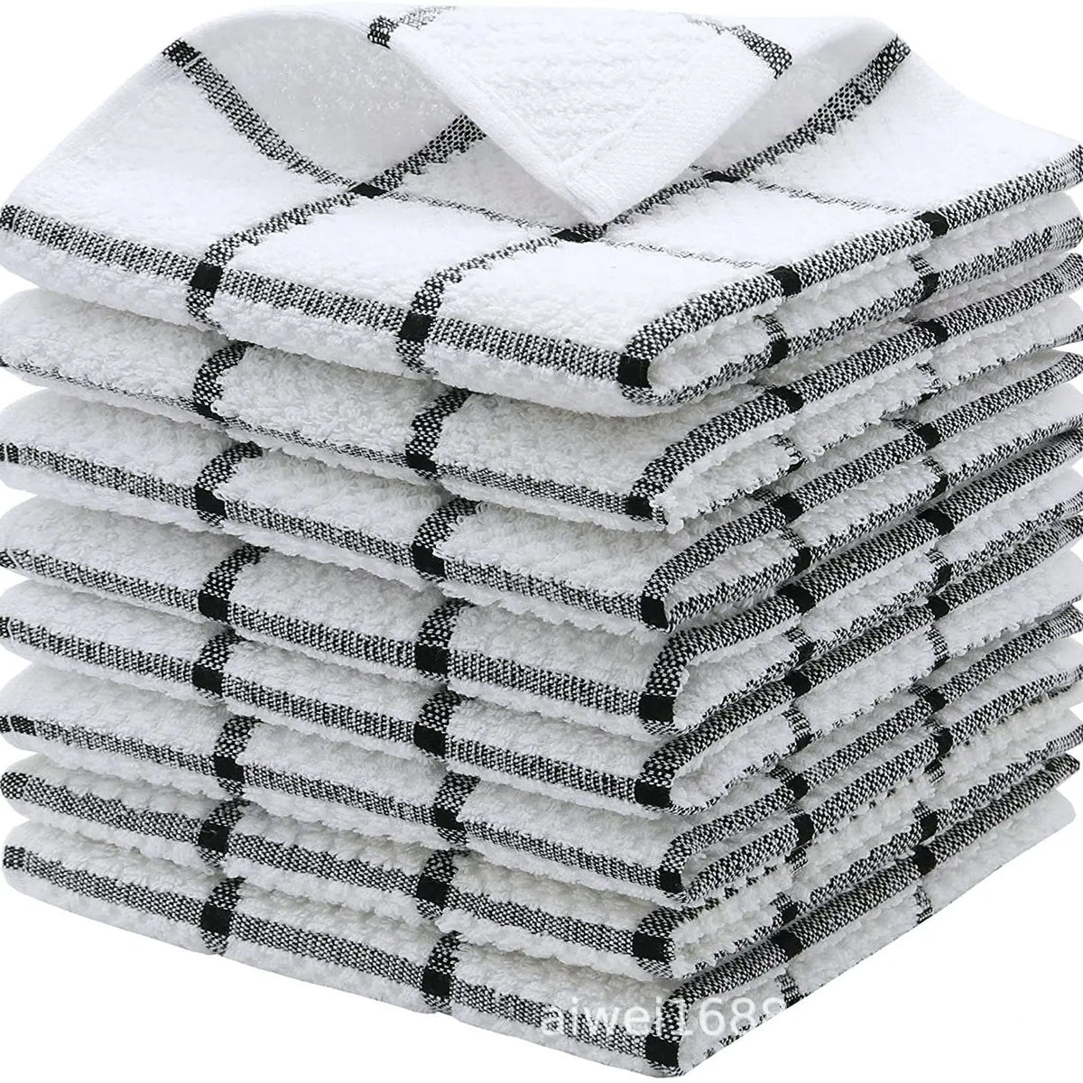 Chiffons de cuisine en coton à carreaux, chiffons de cuisine, essuie-mains, débarbouillettes super douces et absorbantes, 12x12in, 6 paquets