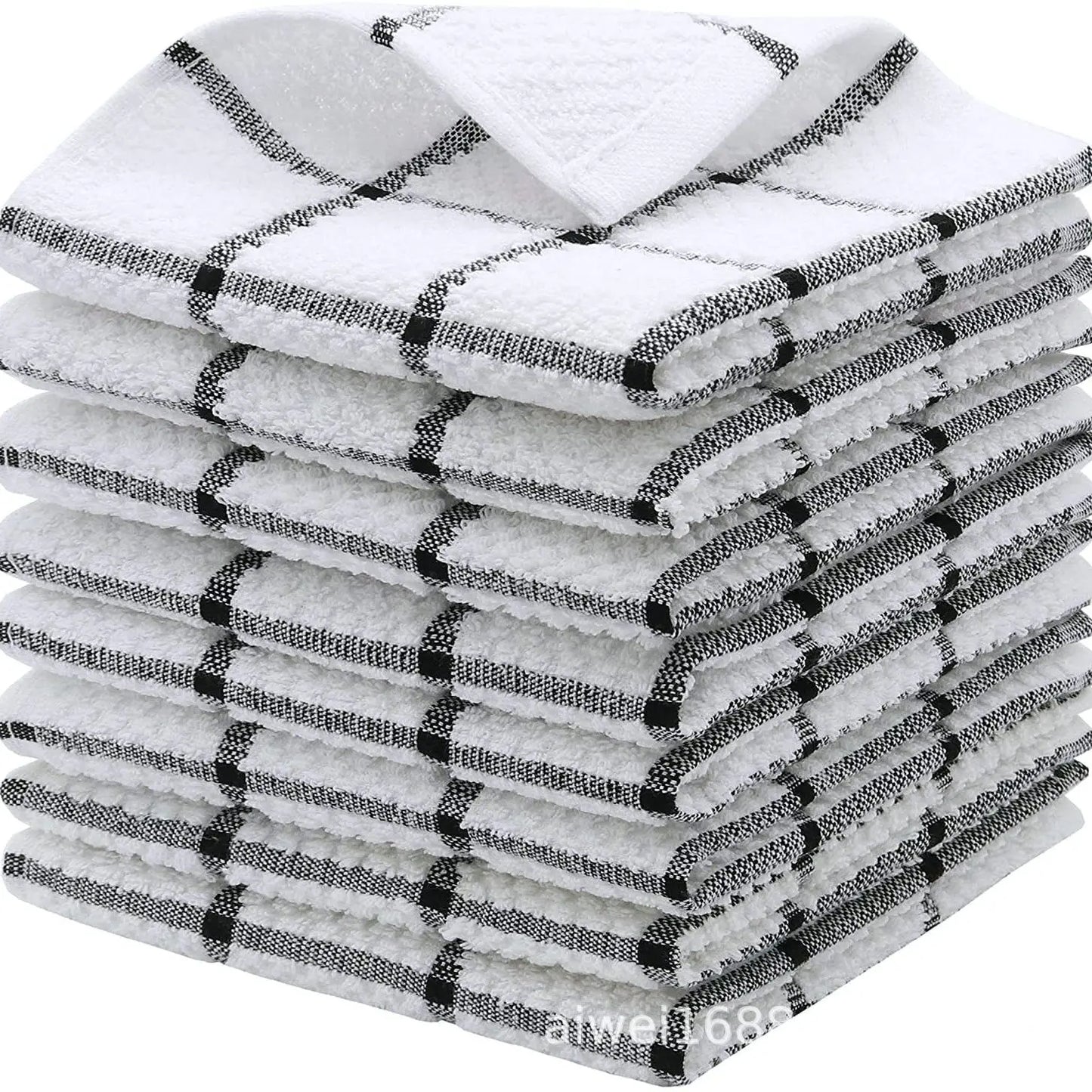 Chiffons de cuisine en coton à carreaux, chiffons de cuisine, essuie-mains, débarbouillettes super douces et absorbantes, 12x12in, 6 paquets