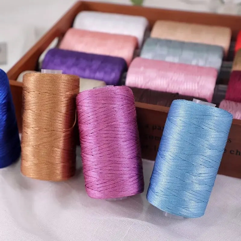 Fil de Crochet d'été en Satin, 100g/bobine, sangle conçue, fil fantaisie mélangé pour bricolage, chapeau, sac à main, pull, chapeau, 1 pièce