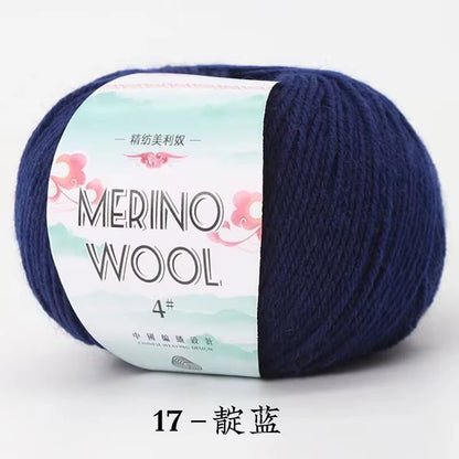 Rouleau de fil de laine mérinos pour bébé, 50 g/rouleau, 130 M/rouleau, bricolage tricoté à la main, écharpe au Crochet, vêtements, chapeaux
