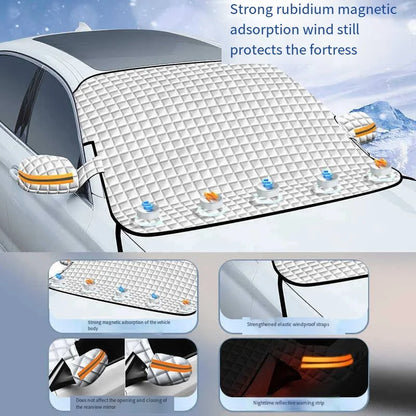 Housse de pare-brise avant pour protection contre la neige et le vent, protection contre la neige et le soleil, protection solaire avant, couverture de neige et de fenêtre
