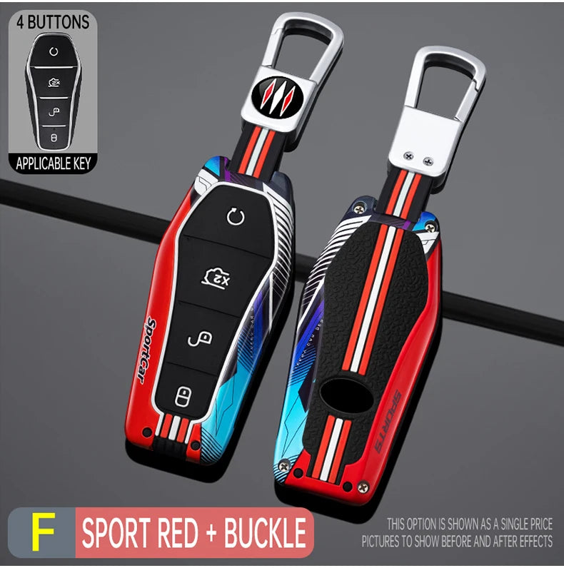 Porte-clés de voiture en alliage de Zinc, pour BYD Han Ev Tang Dm/Qin PLUS/Song Pro/MAX/Yuan Dolphin E2, coque de protection de décoration de clé de voiture