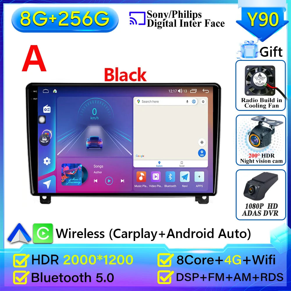Autoradio Carplay pour Peugeot 407 2004-2011 Android 15 Navigation GPS Android Auto stéréo Android 15 vidéo 2K BT 4G No 2din DVD