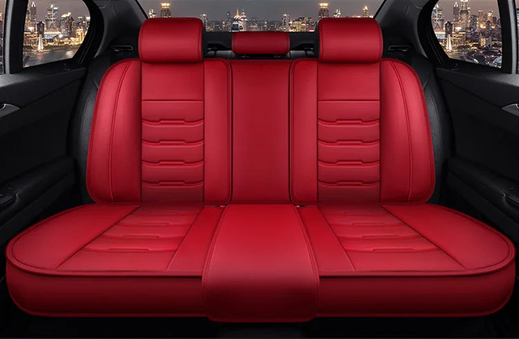 Housse de siège de voiture universelle fendue, entièrement entourée, respirante, confortable, de luxe, en cuir, coussin de siège de voiture, housse de siège complète