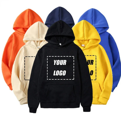 Logo/image de marque conçue sur mesure pour femmes et hommes, sweats à capuche DIY, pulls décontractés et sweats à capuche tendance partout